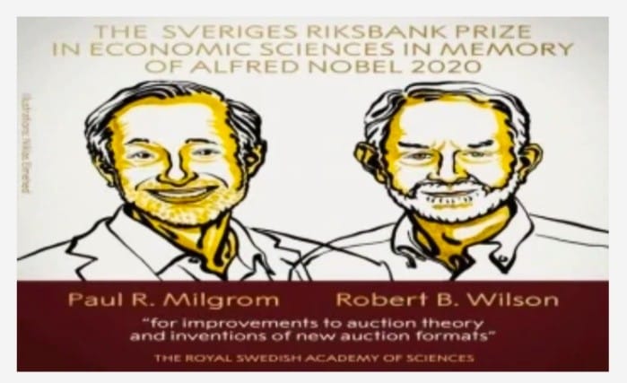 অর্থনীতিতে নোবেল পুরস্কার পেয়েছেন যুক্তরাষ্ট্রের পল আর মিলগ্রোম ও রবার্ট বি. উইলসন...